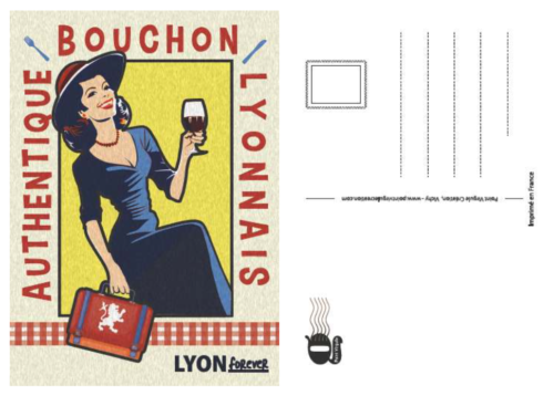 Carte postale Lyon Forever Bouchon Lyonnais