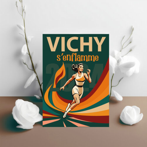 carte postale vichy flamme