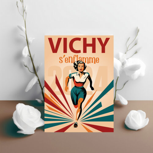 carte postale vichy flamme