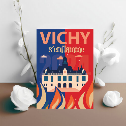 carte postale vichy flamme